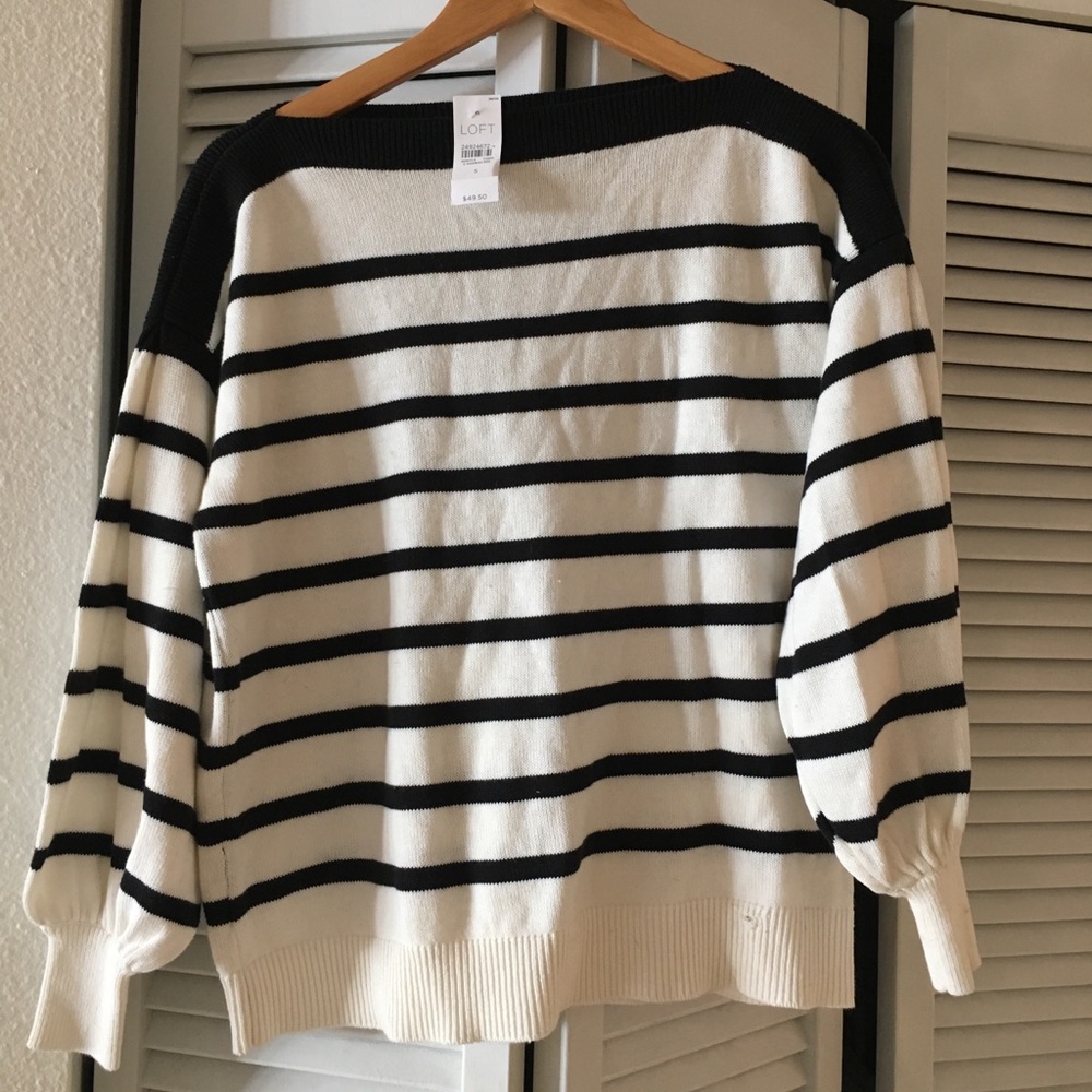 Loft striped sweater - never worn - tags intact